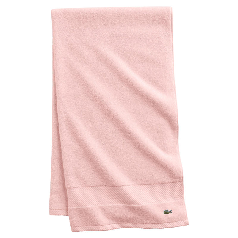 Lacoste Heritage 30X54 Cotton Bath Towel, 100% Supima Cotton, Micro-Fresh® Anti-Microbial, Light Pink
