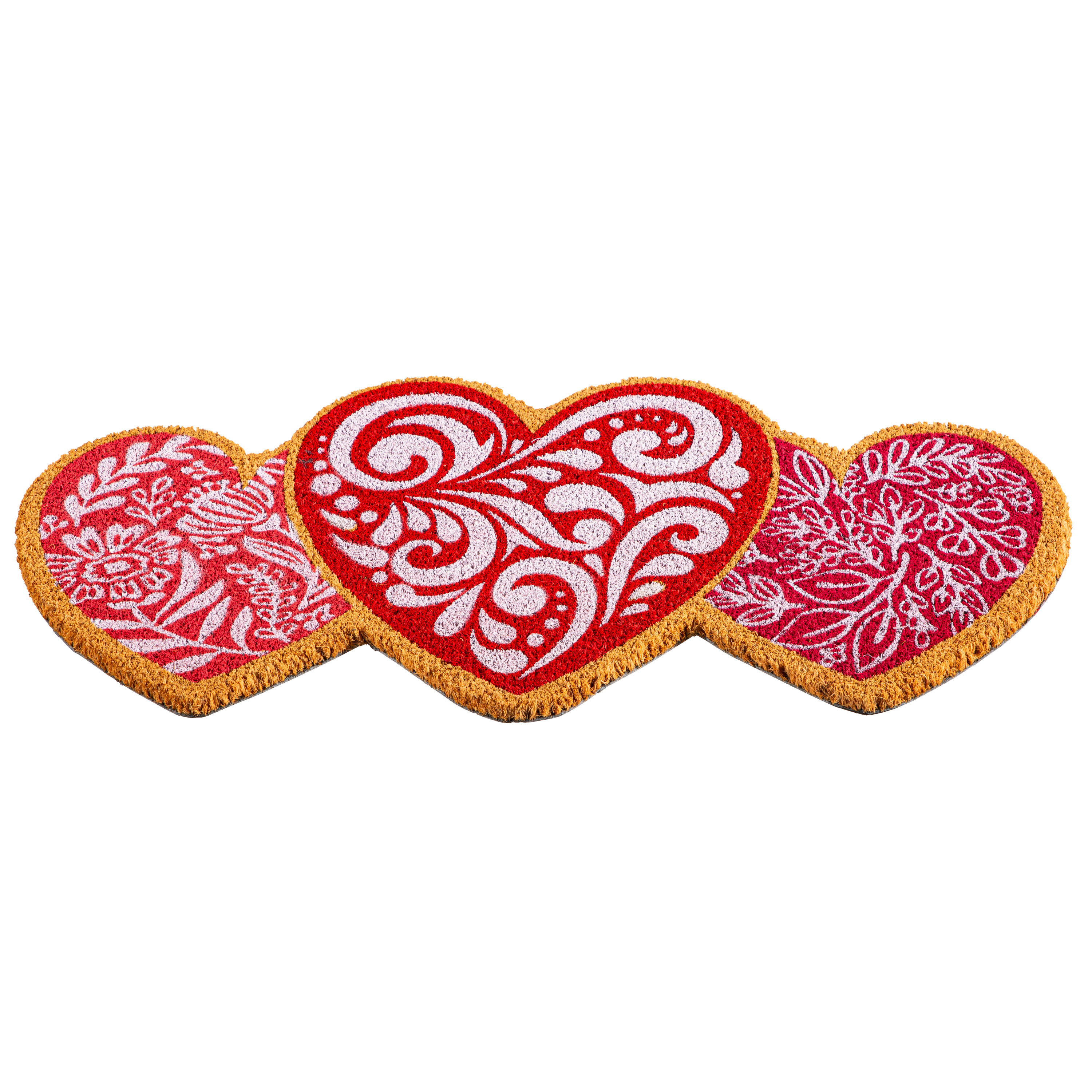The Holiday Aisle® Valentine Trio Hearts Shaped Coir Mat & Reviews | Wayfair