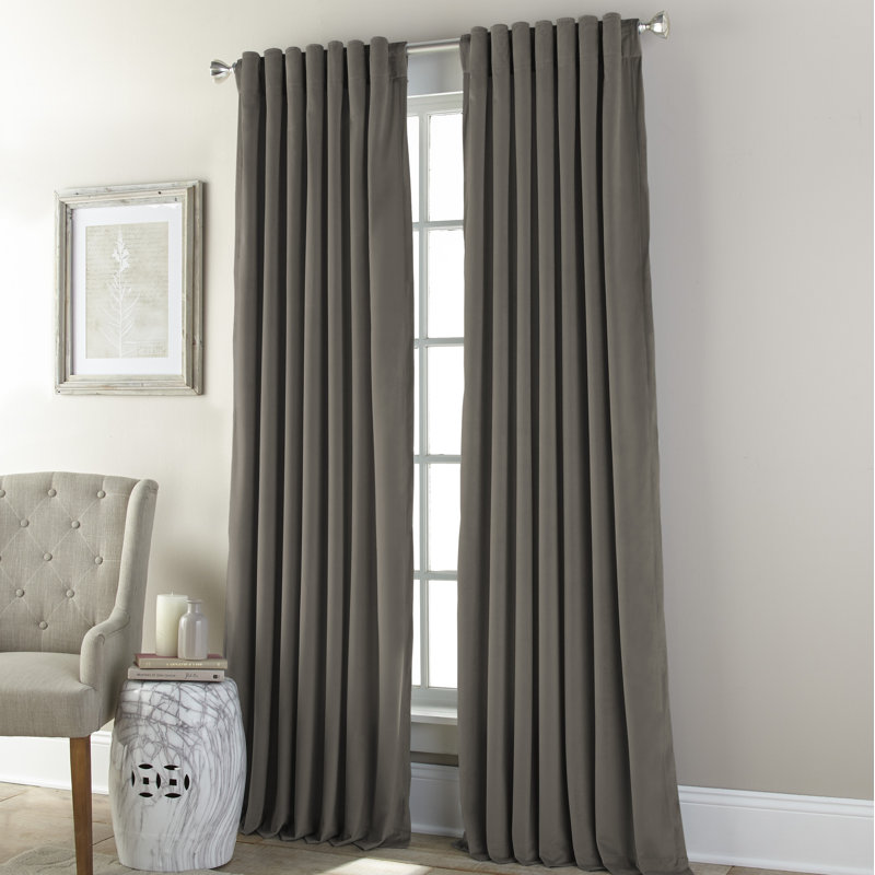 Room Darkening Curtain Single Panel, 52" W x 63" L, Taupe
