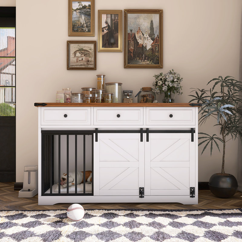 Cage d'intérieur pour chien avec 3 tiroirs de rangement pour chiens de taille moyenne
