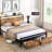 Queen Size Bed With Led Lights And Storage, Rustic Accents, Metal Platform, Silent Sleep Environment Lit Bed, Strong Frame, 2 Drawers, Mattress Foundation, Convenient