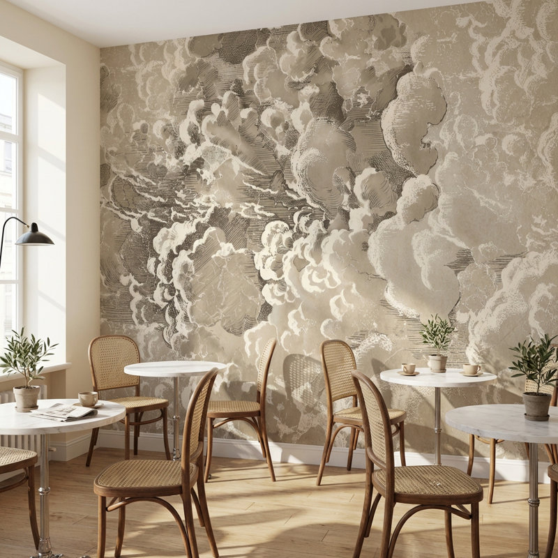 Papier peint décoratif abstrait nuage abstrait, Peler et coller, 200 po x 120 po