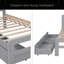 Base de lit plateforme avec 2 tiroirs de conception moderne-666807042