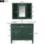 Meuble-lavabo avec miroir, 3 tiroirs et 2 portes à fermeture douce pour lavabo simple de rangement 4-567614416