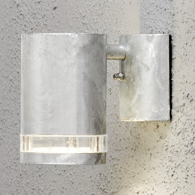 Modena Outdoor Armed Sconce, Silver and steel
