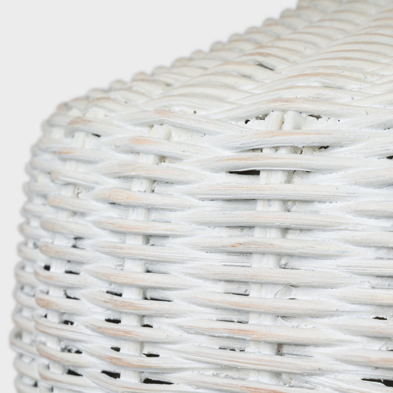 Evie Table Lamp, White Wicker