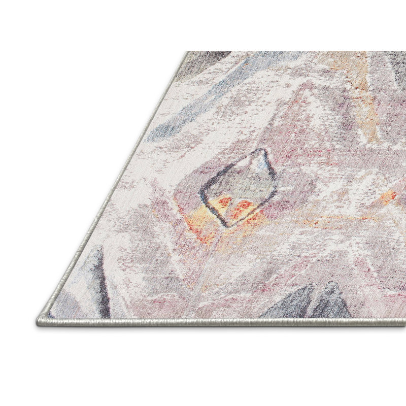 Tapis gris/bleu marine contemporaine, Rectangle 2 pi x 5 pi