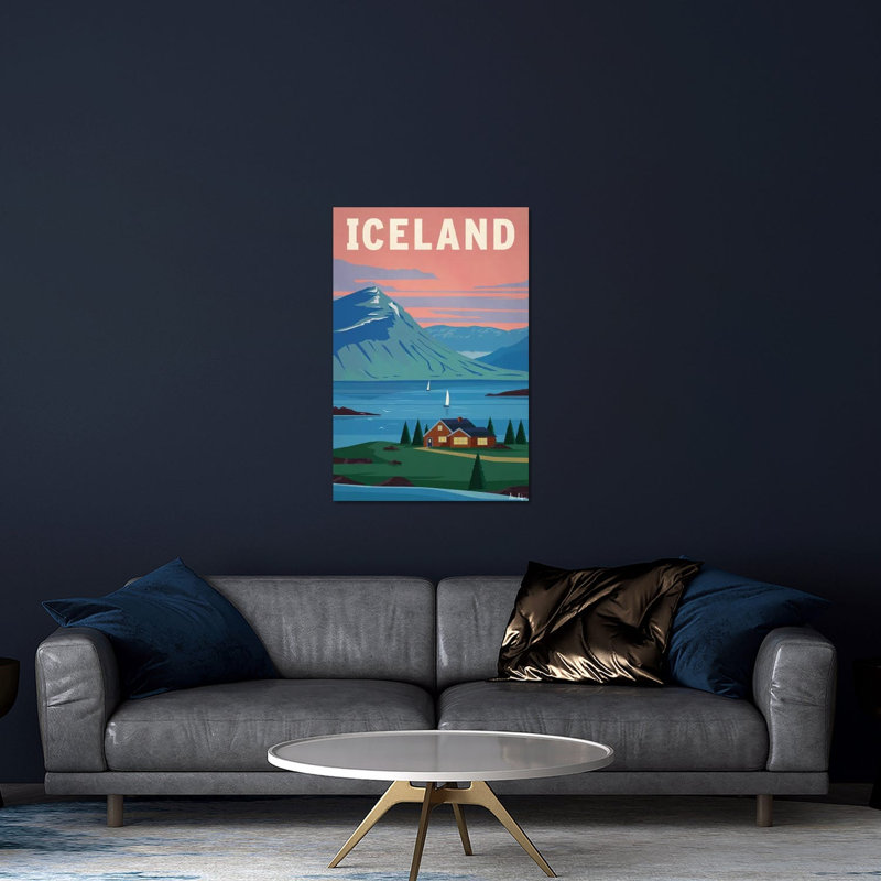 Islande, impression sur verre acrylique, H 32 po x l 24 po x P 0,25 po