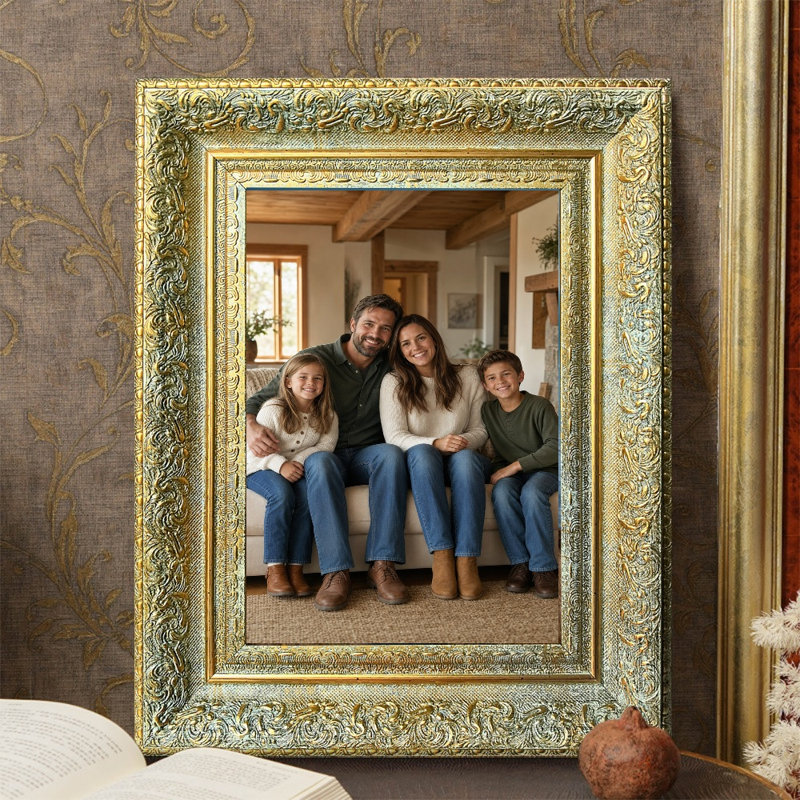 Cadre photo à mémoire de forme 1PC 5 po x 7 po or antique