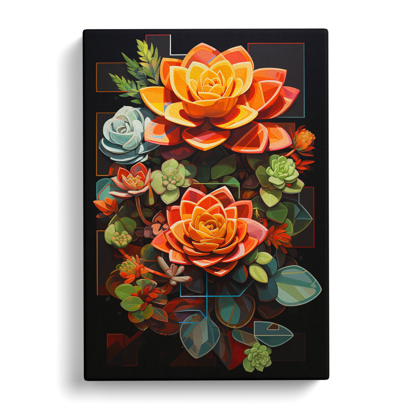 Succulent Constructivism No.2 - No Frame Print, 76cm H x 50cm W x 3cm D