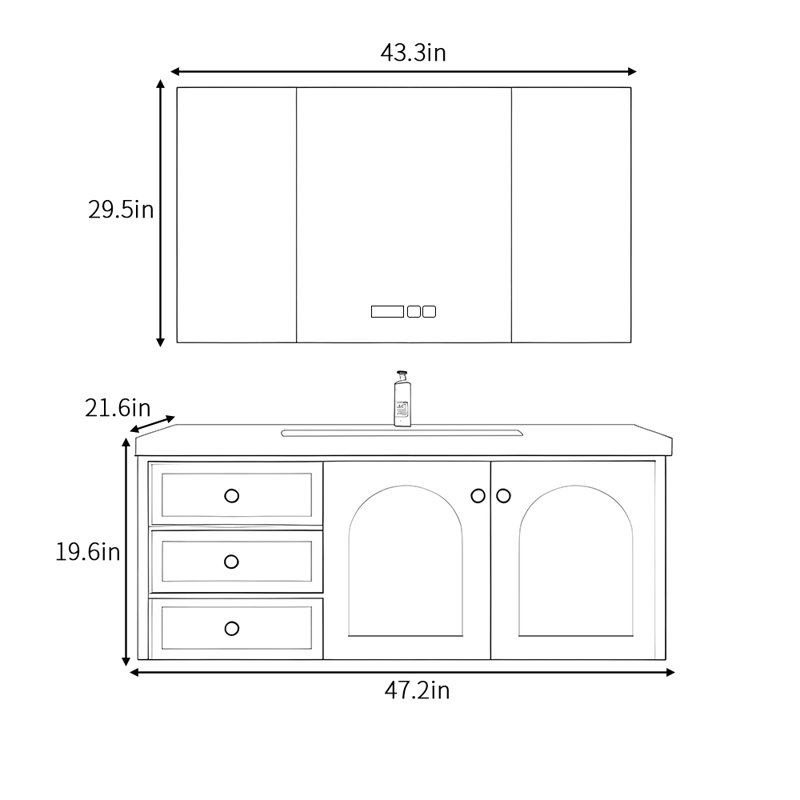 Minimalist retro bathroom cabinet