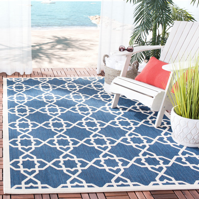 Tapis performance géométrique Courtyard, Rectangle 4 pi x 5 pi 7 po