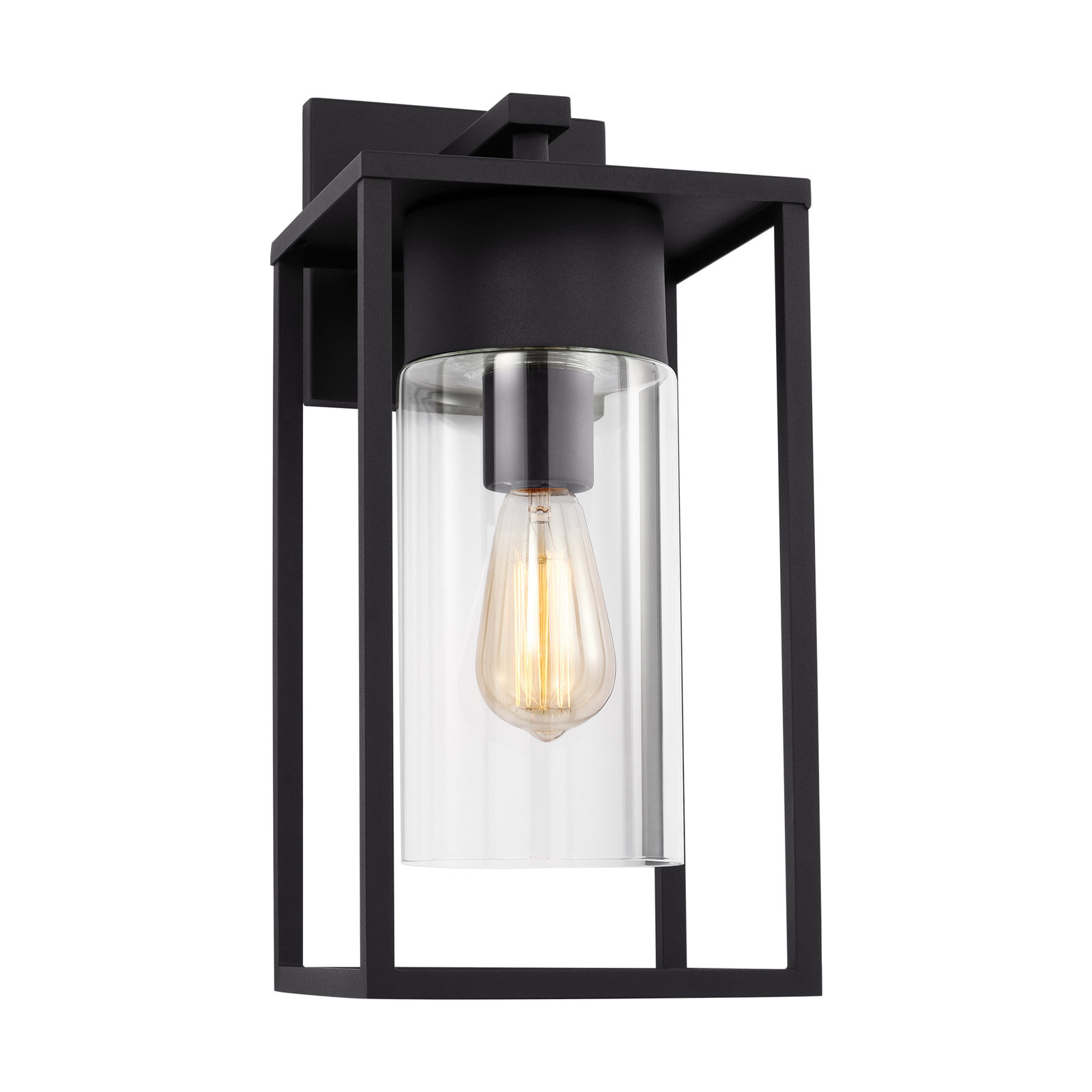 Kota Single Light Outdoor Wall Light, Black, 17.13" H x 8" W x 8" D