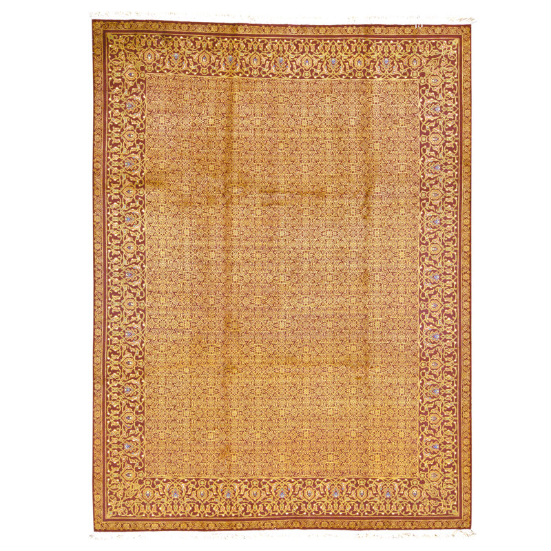 Hand Knotted Wool Area Rug in Black