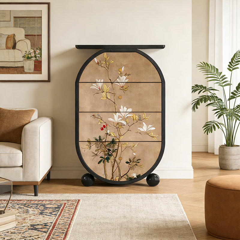 Armoire d'entrée 4 tiroirs Luxe, Noir