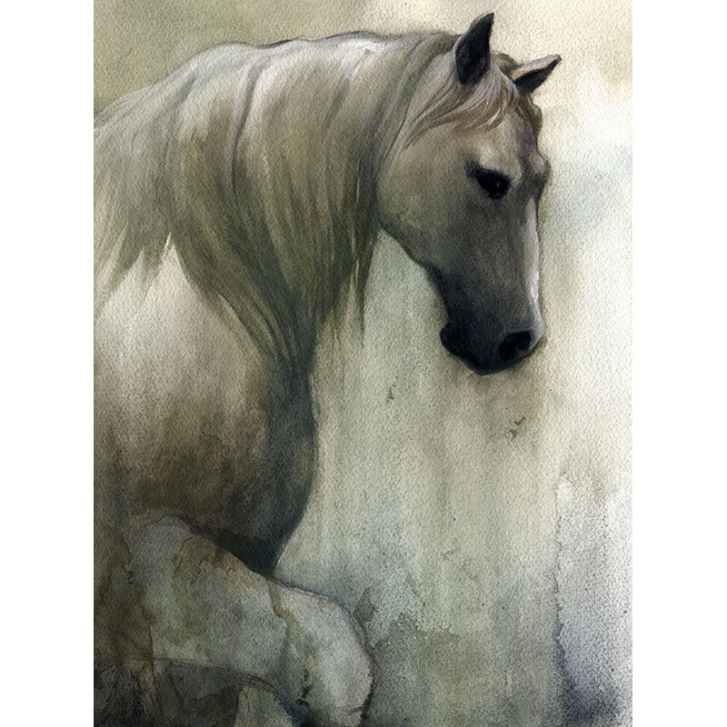 Noble Steed Print by Emma Brooks, Image Brush Gel, 41" H x 30" W x 1.5" D