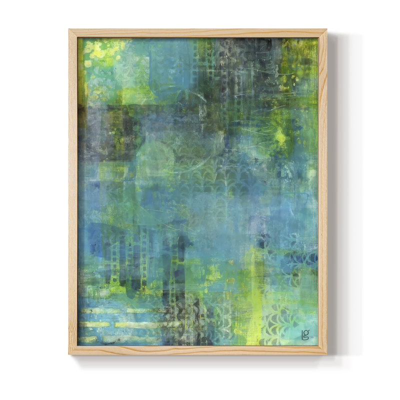 Summertime Escape Framed Print - Solid Wood, Natural, 11" H x 9" W