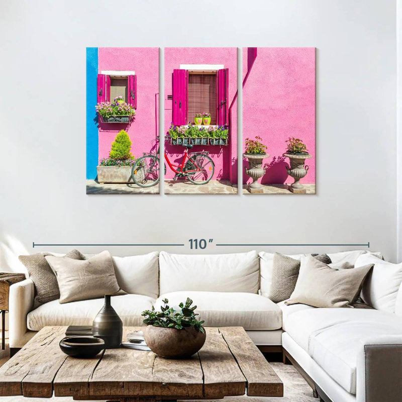 Lilie rose Burano House, H 48 po x l 74 po