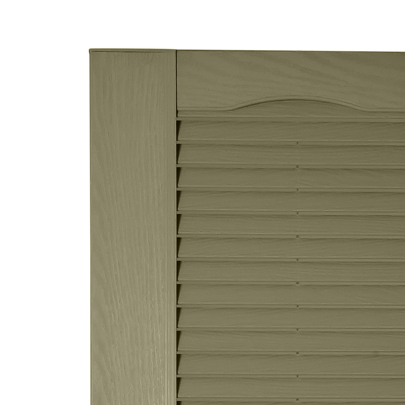 Volet à persiennes sur mesure avec dessus cathédrale, 17.75", Sauge, 74"