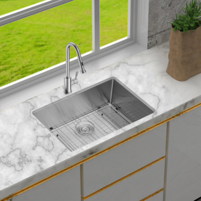 26  Undermount Sink - 26"X18"X10" Undermount Stainless Steel Kitchen Sink 16 Gauge 10  Deep Single Bowl Kitchen Sink Basin