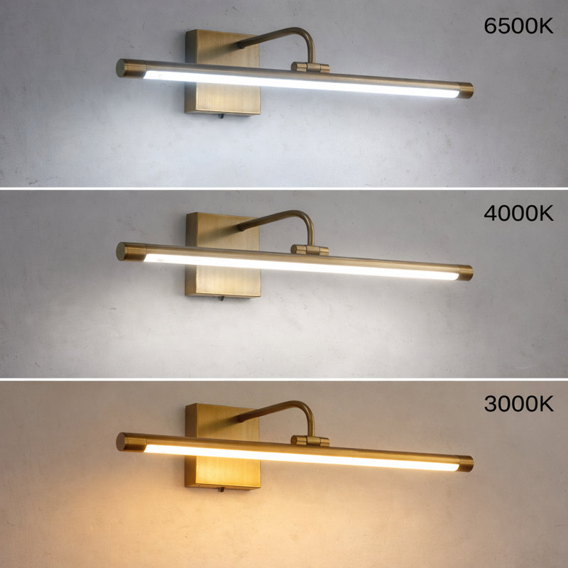 1-Light 24in Dimmable LED Picture Light 3000K/4000K/5000K Adjustable Brushed Brass, Brushed Brass, 4.33" H x 24" W x 8.9" D