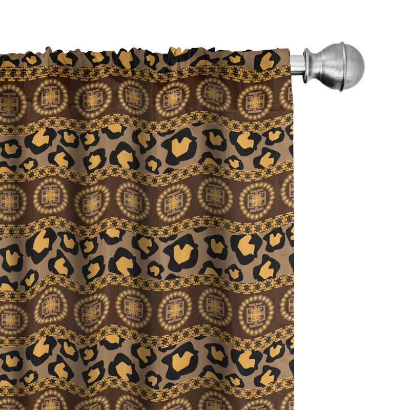 African Striped Semi-Sheer Rod Pocket Sliding Panel, 28" x 84"