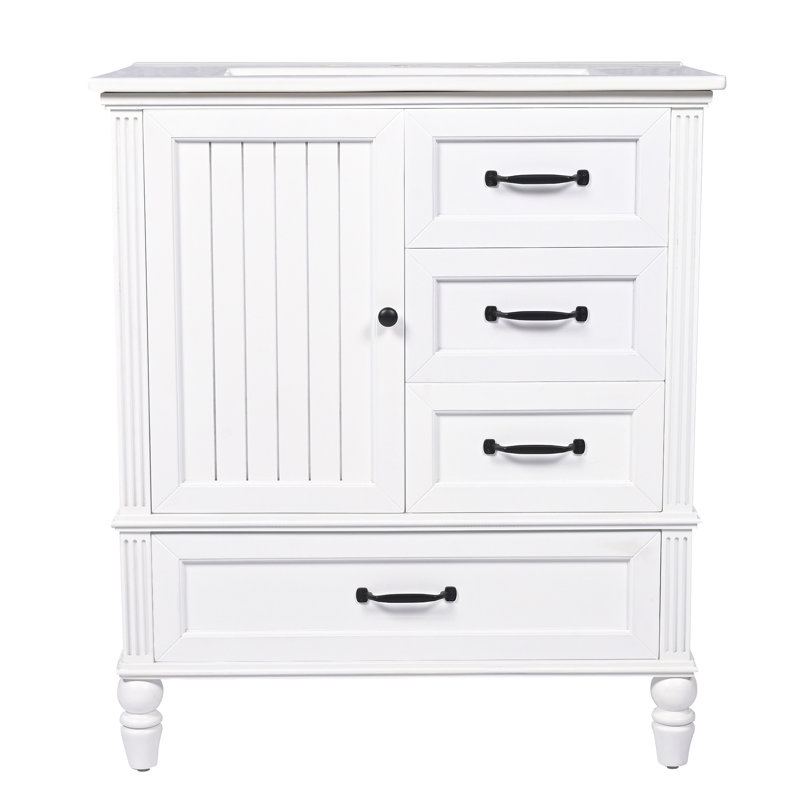 Luxueux meuble-lavabo avec caractéristiques haut de gamme et beaucoup de rangement pour un espace de salle de bain élégant et fonctionnel.