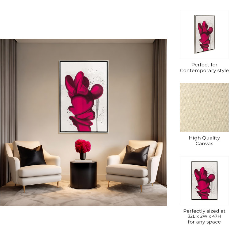 32X47 Hand Painted Mouse, Pink