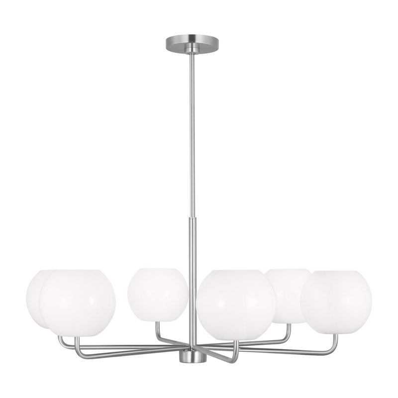 Lustre à 6 lumières Jorund, Acier brossé, Oui