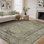 Oriental Machine Washable Green/Sage Area Rugs with Non-Slip Backing