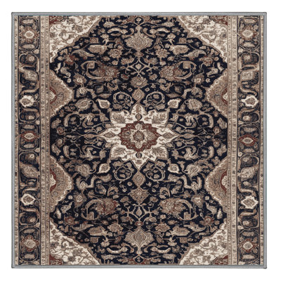 Machine Washable Persian Gray Area Rug