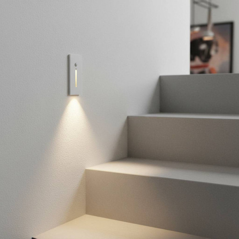 UltraBeam 3 Watt LED White Recessed Indoor Wall Light - Movement Sensor - Low level lighting