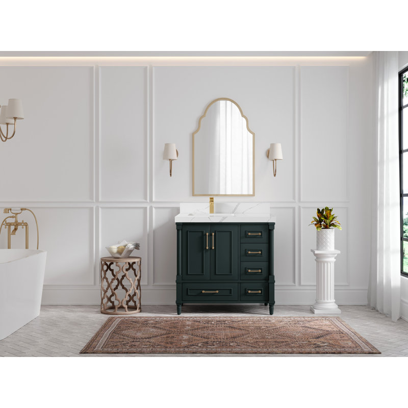 Ensemble de meuble-lavabo simple 36 po Aberdeen, Calacatta Laza