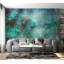 Papier peint botanique - Végétation turquoise-1617425389