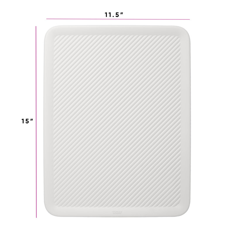 Couvercle de rangement en plastique nervuré, Blanc, H 1 po x l 15 po x P 12 po
