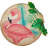 23"H Metal Flamingo Birdbath with Stand
