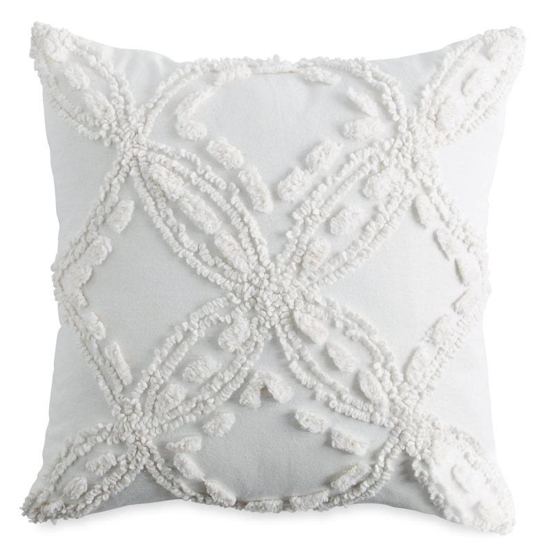 Square Cotton Pillow Cover & Insert, Ivory