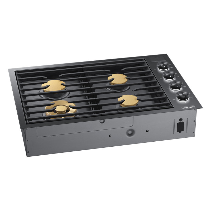 30" Gas Cooktop 4 Burners, Flush, Contemporary, NG/LP, Graphite Stainless