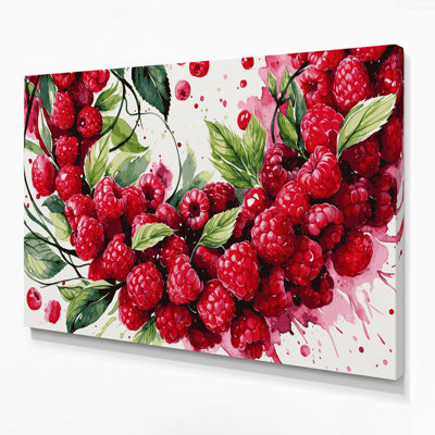 Fruit Raspberry Red Red Canvas Wall Art