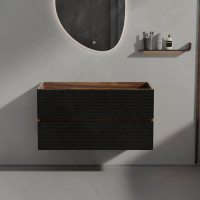 Meuble-lavabo mural flottant avec tiroirs à fermeture douce