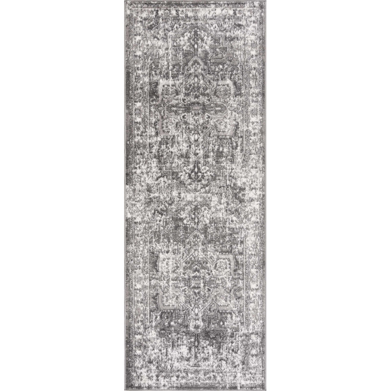 Tapis gris Eddie, Tapis de couloir 2 pi 7 po x 7 pi 3 po