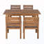 Ensemble repas d'extérieur 5 pièces avec pieds réglables et 4 chaises avec coussin-1976095852