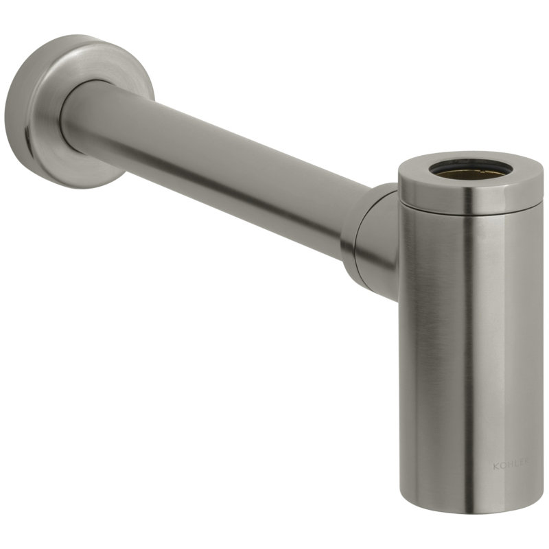 Soupape bouteille ronde contemporaine, Nickel brossé éclatant