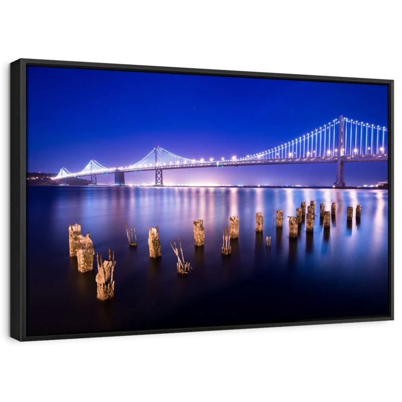 Impression sur toile SF Glowing Bay Bridge, H 13 po x l 19 po