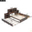 Lit plateforme pleine grandeur avec tablettes coulissantes, lit gigogne simple et 2 tiroirs-2048899637