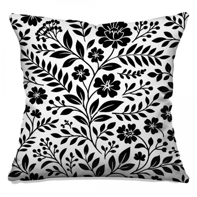 Coussins décoratifs noirs et blancs à double face