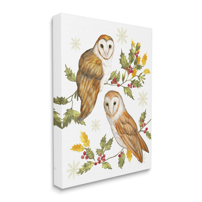 Peacely Barn Owl, H 40 po x l 30 po x P 1,5 po, Toile tendue