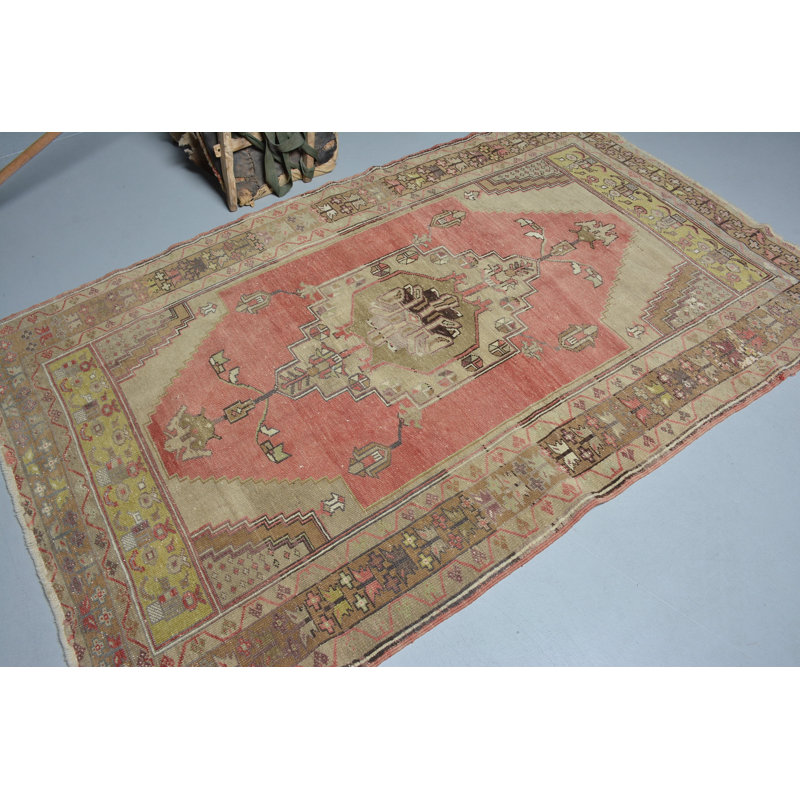 Tapis rétro, tapis bohème brun, tapis 4,7 x 7,6 pi, tapis turc, tapis de cuisine