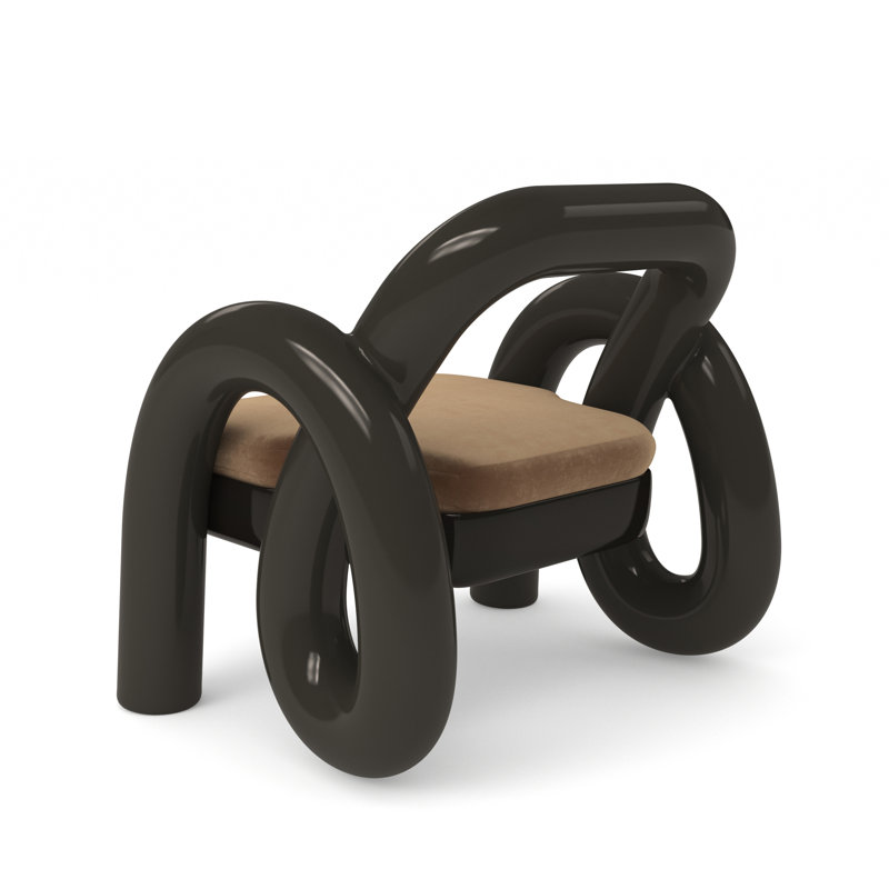 Gelee Accent Chair-Apatite, Brown, Brown Polyester Blend