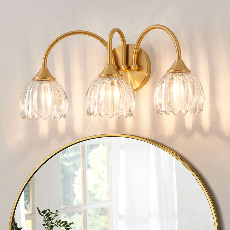 3-Light Modern Brushed Gold Vanity Light